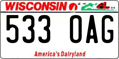 WI license plate 533OAG