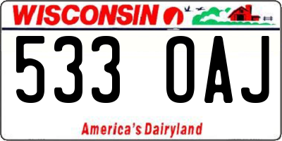 WI license plate 533OAJ