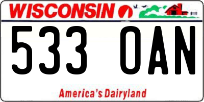 WI license plate 533OAN