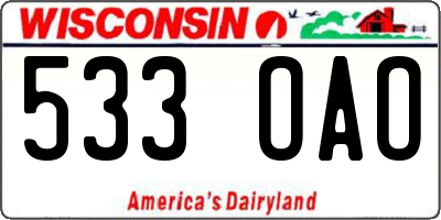 WI license plate 533OAO