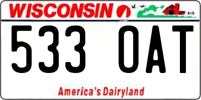 WI license plate 533OAT
