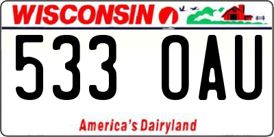 WI license plate 533OAU