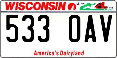 WI license plate 533OAV