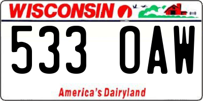 WI license plate 533OAW