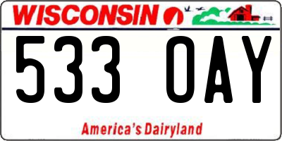 WI license plate 533OAY