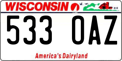 WI license plate 533OAZ