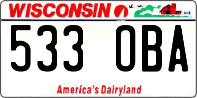 WI license plate 533OBA