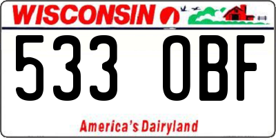 WI license plate 533OBF