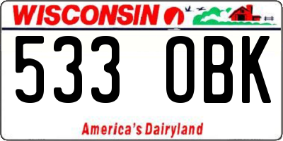 WI license plate 533OBK