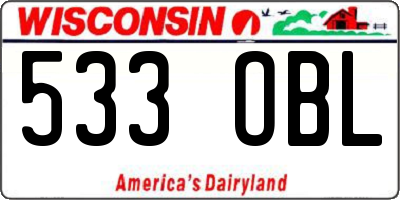 WI license plate 533OBL