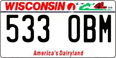 WI license plate 533OBM