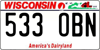 WI license plate 533OBN