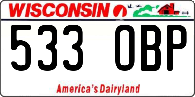 WI license plate 533OBP