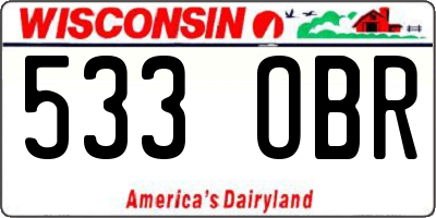 WI license plate 533OBR