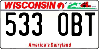 WI license plate 533OBT