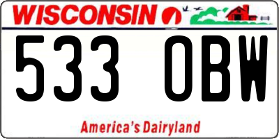 WI license plate 533OBW
