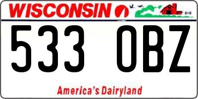 WI license plate 533OBZ