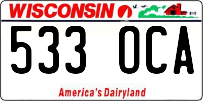 WI license plate 533OCA