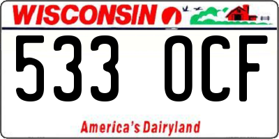 WI license plate 533OCF
