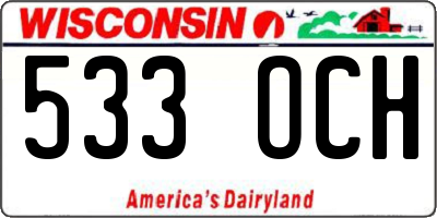 WI license plate 533OCH