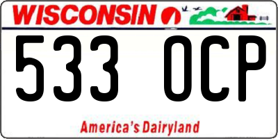 WI license plate 533OCP