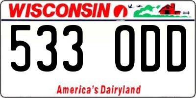 WI license plate 533ODD