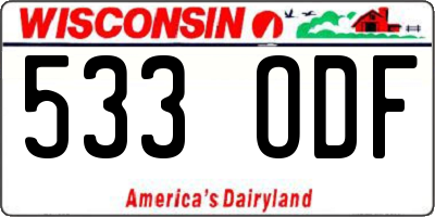 WI license plate 533ODF