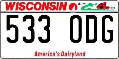 WI license plate 533ODG
