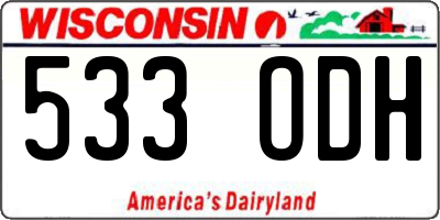 WI license plate 533ODH