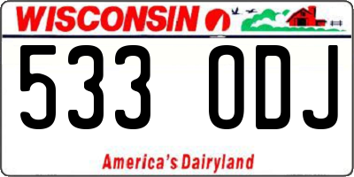 WI license plate 533ODJ