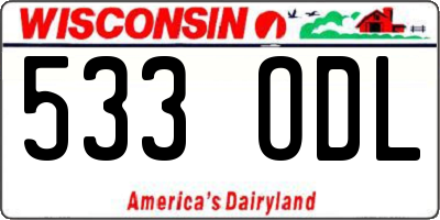 WI license plate 533ODL