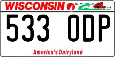 WI license plate 533ODP