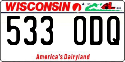 WI license plate 533ODQ