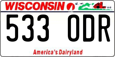 WI license plate 533ODR