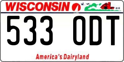 WI license plate 533ODT