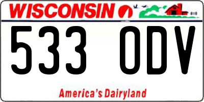 WI license plate 533ODV