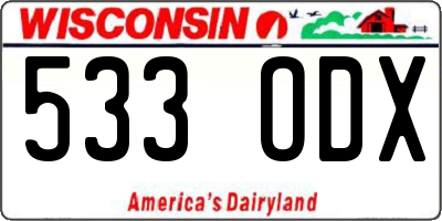 WI license plate 533ODX