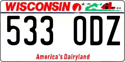 WI license plate 533ODZ