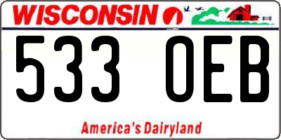 WI license plate 533OEB
