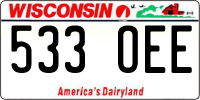 WI license plate 533OEE