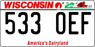 WI license plate 533OEF