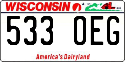 WI license plate 533OEG