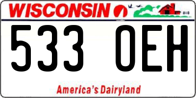 WI license plate 533OEH
