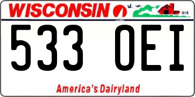 WI license plate 533OEI