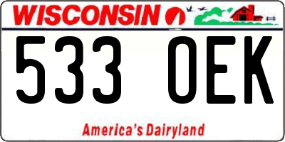 WI license plate 533OEK
