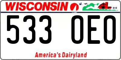 WI license plate 533OEO