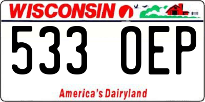 WI license plate 533OEP