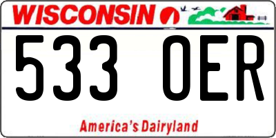 WI license plate 533OER