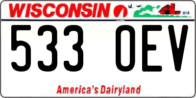 WI license plate 533OEV