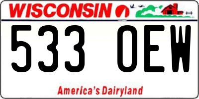 WI license plate 533OEW